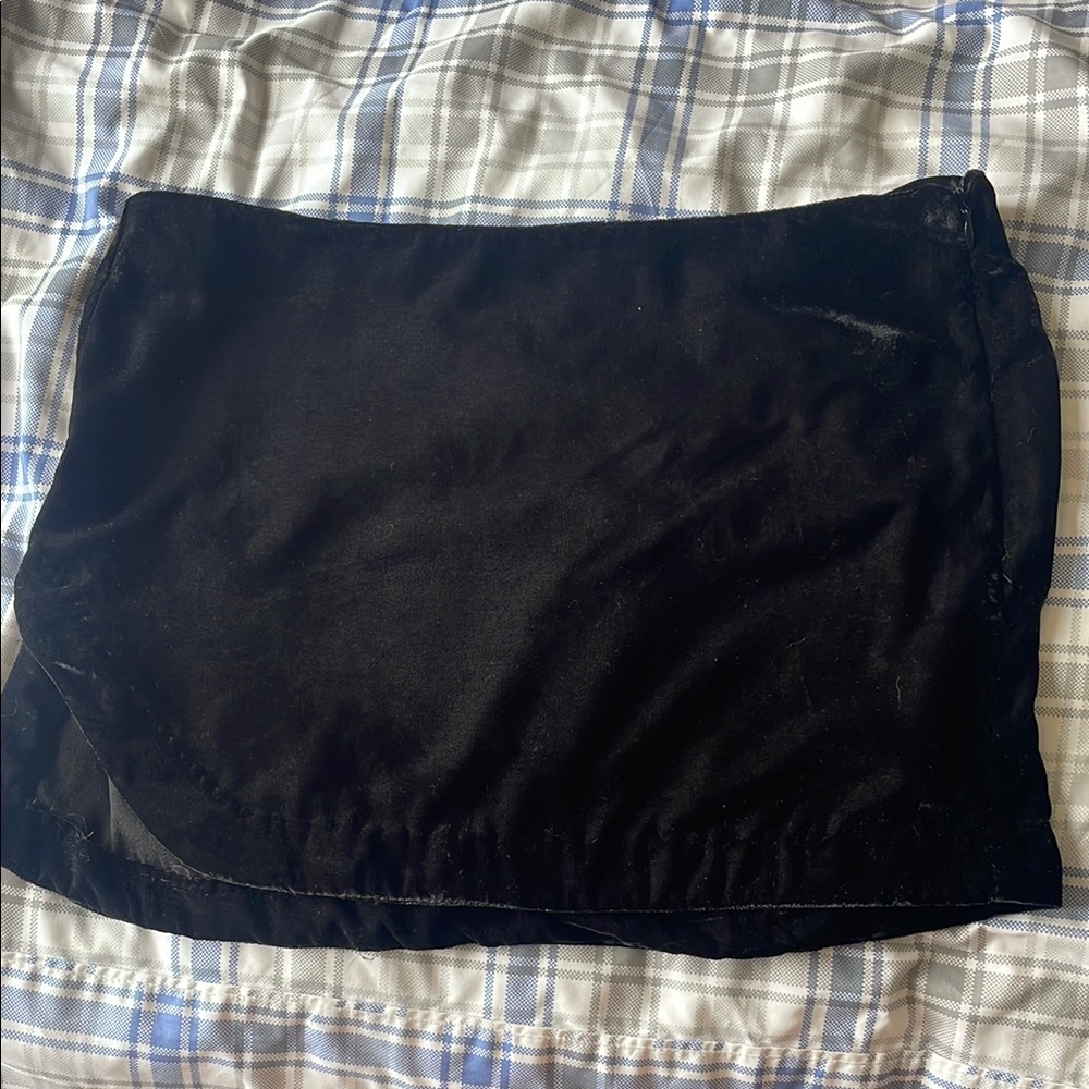 Free People Black Velvet Mini Skirt